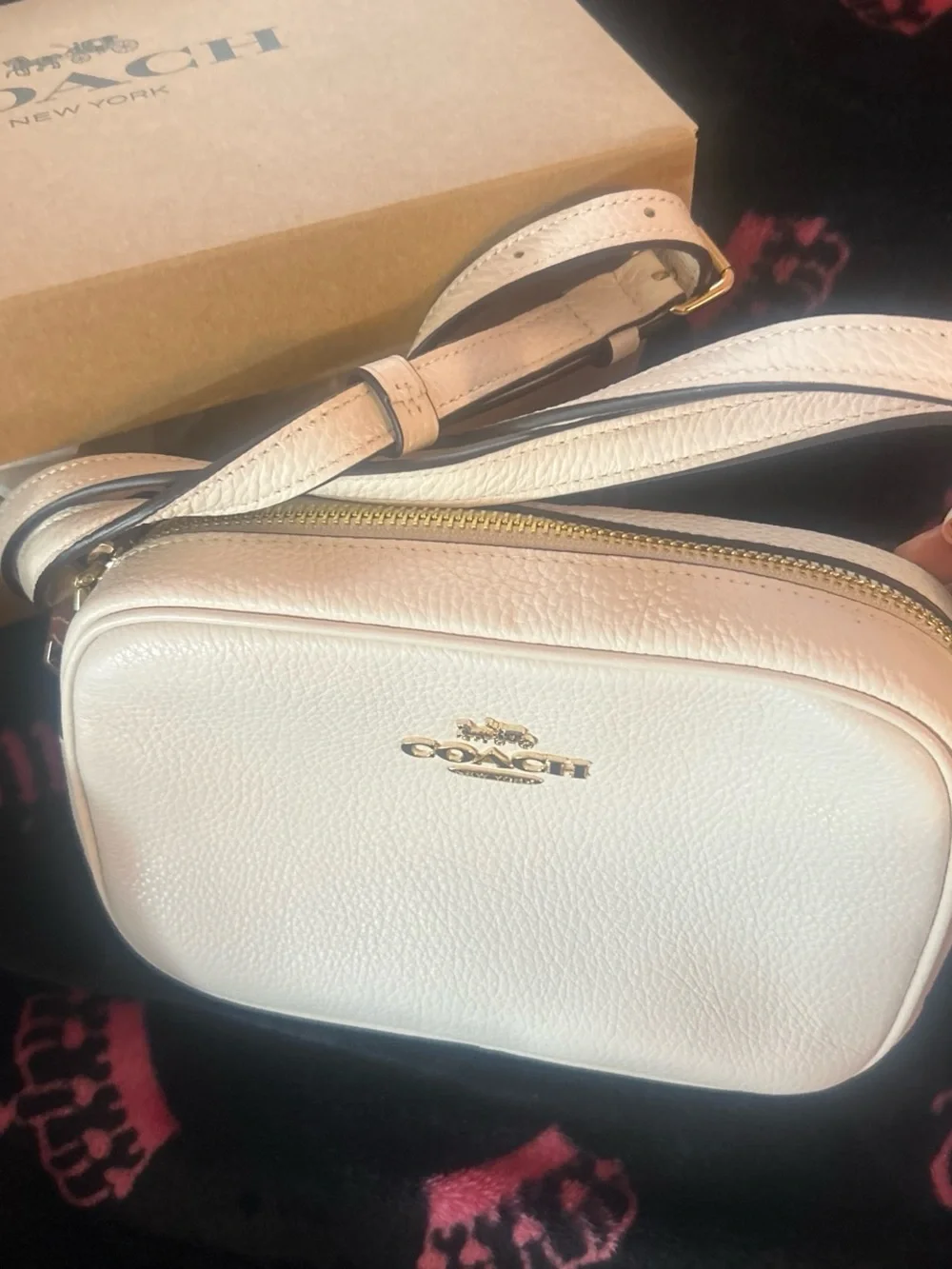 Coach Light Pink Pebbled Leather Crossbody Bag